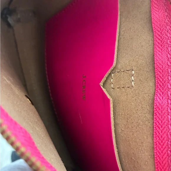 J Crew Hot Pink Leather Cross Body - Picture 7 of 7